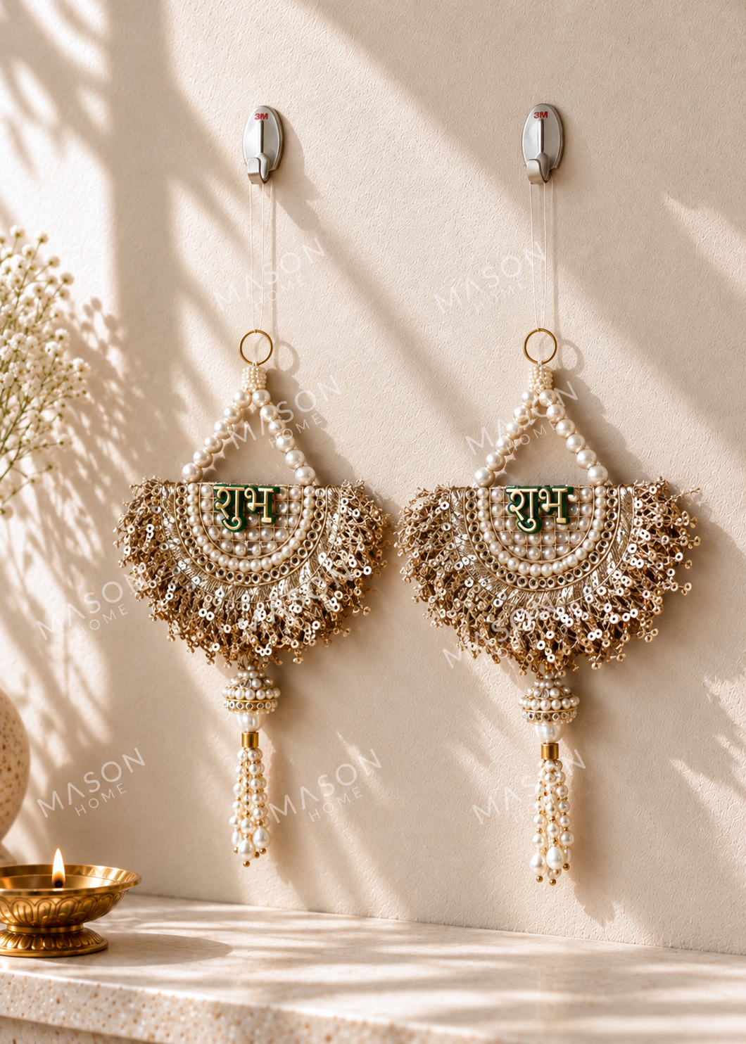 Festive Gilded Shubh labh - Set of 2