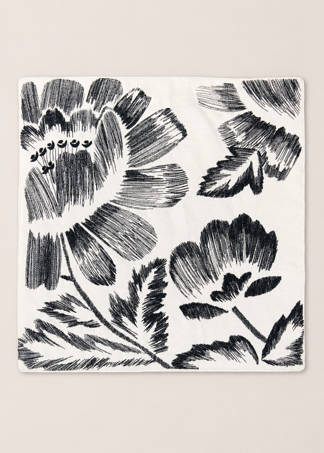 Navy Flora Cushion Cover