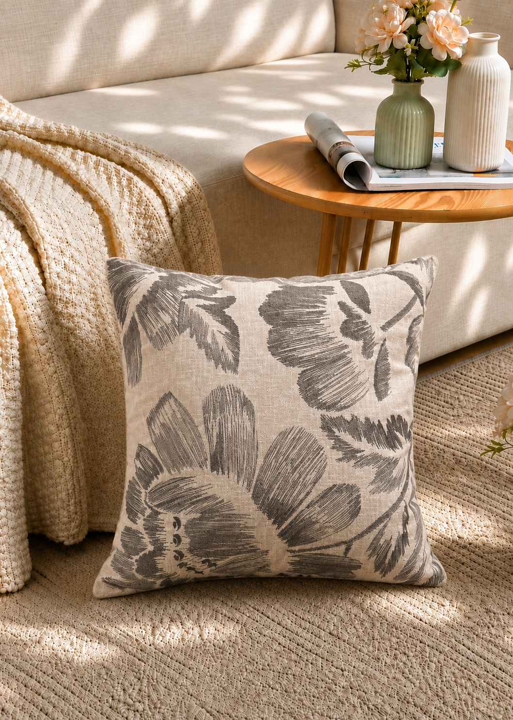 Athena Grey Cushion Cover