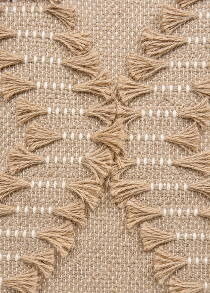 Beige Boho Textured Cushion Cover