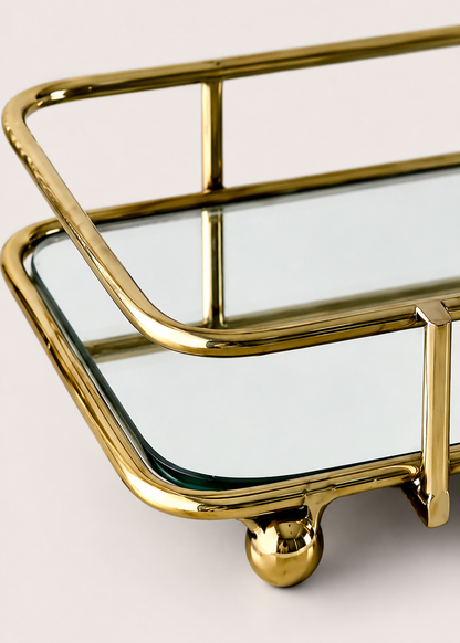 Milan Napkin Mirror Tray - Gold