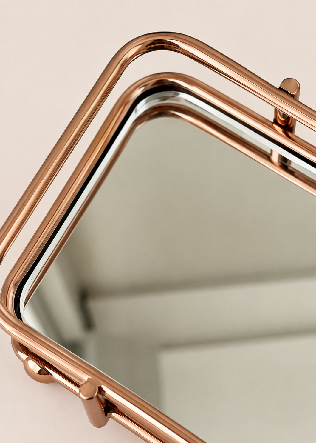 Milan Napkin Mirror Tray - Rose Gold