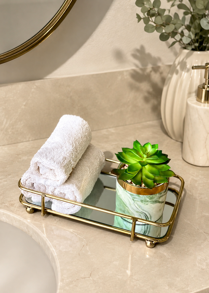 Milan Napkin Mirror Tray - Gold