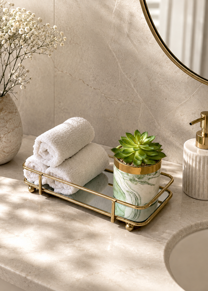 Milan Napkin Mirror Tray - Gold