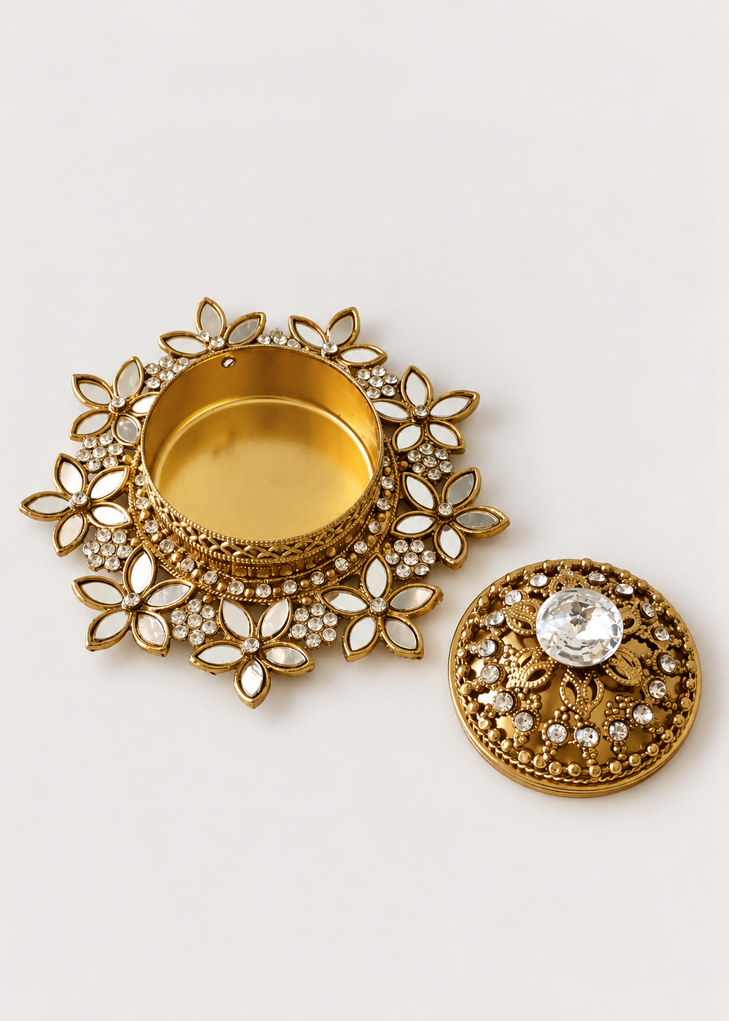 Festive Vanya Floral Kum Kum Dabbi – Set of 2