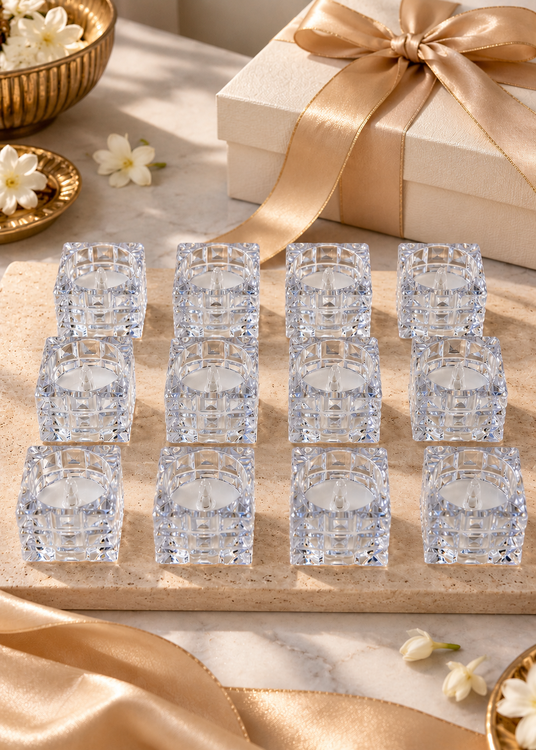 Ember Glow LED Tealights – Set of 12