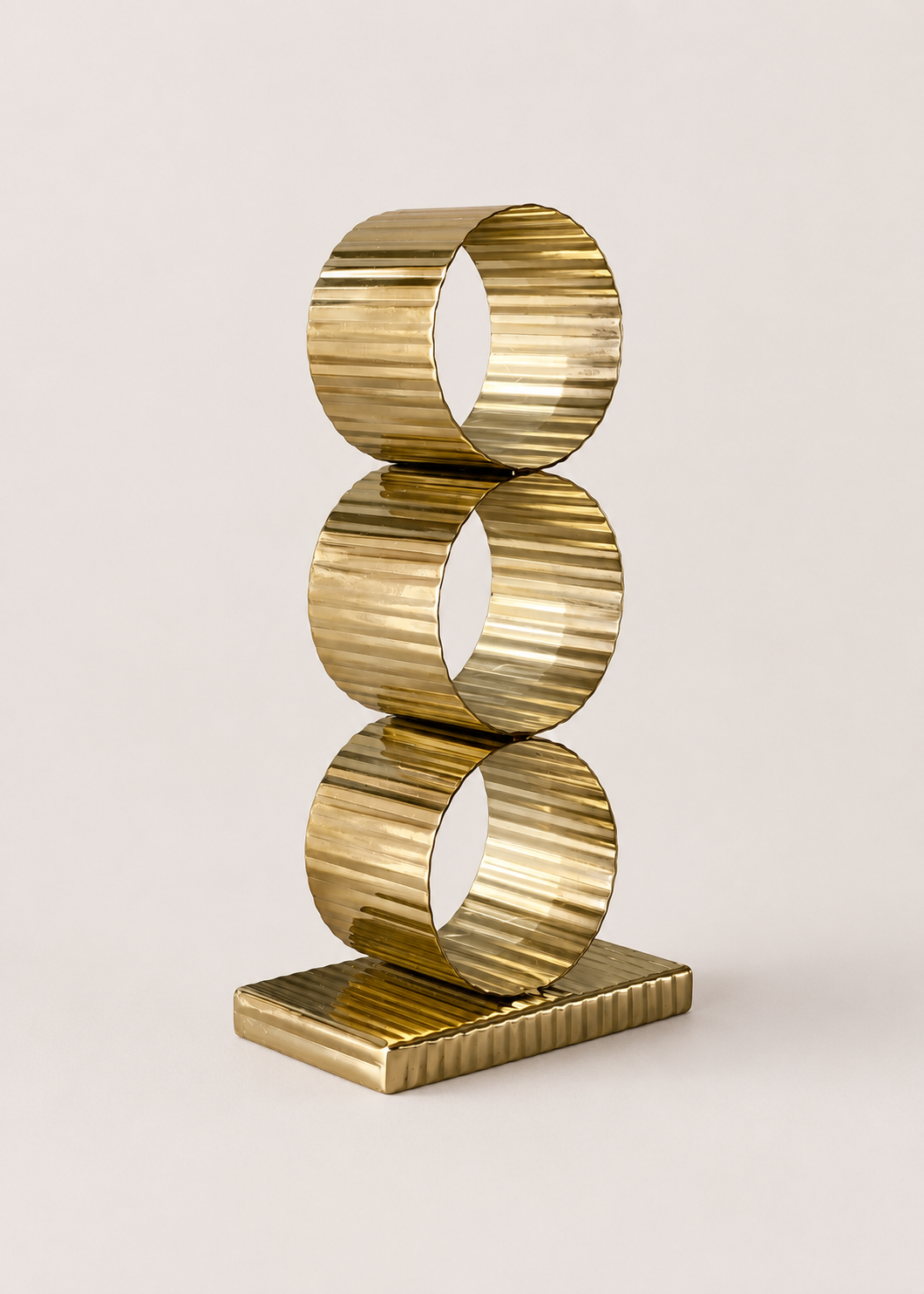 Safi Fluted Napkin Ring Holder - Gold
