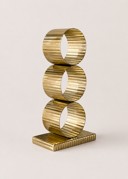 Safi Fluted Napkin Ring Holder - Gold