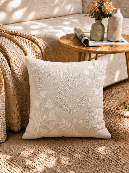 Cream Fern Cushion Cover