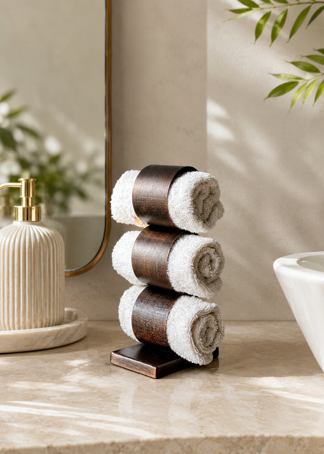 Myra Napkin Ring Holder - Antique Copper