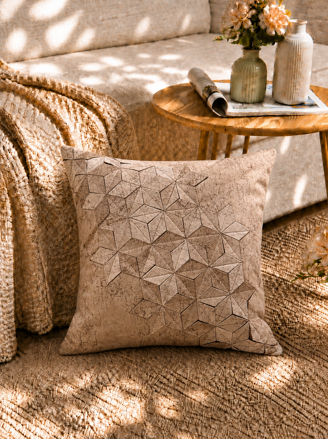 Geometrica Dusty Rose Cushion Cover