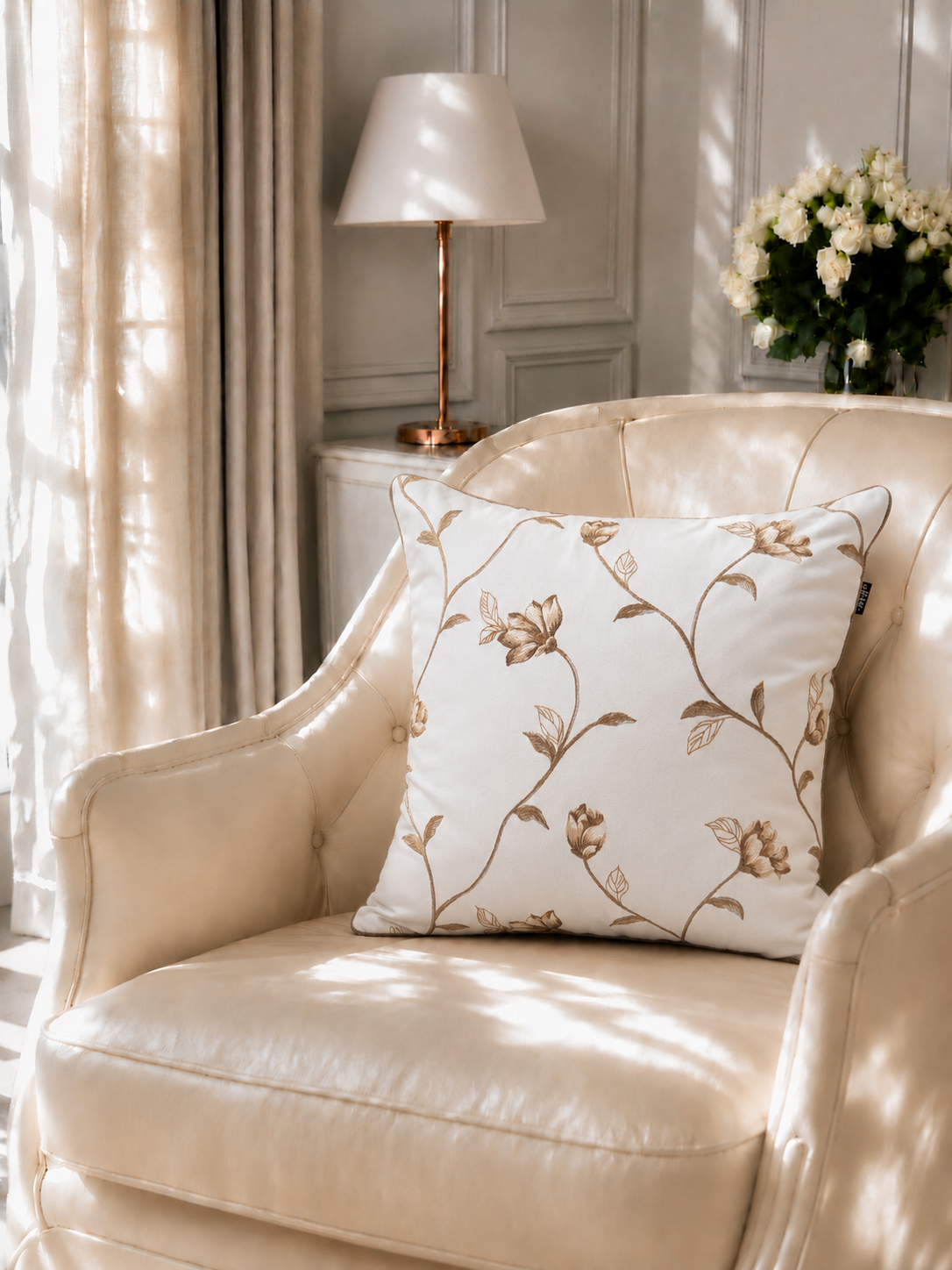Delicate Rose Trail Cushion Cover