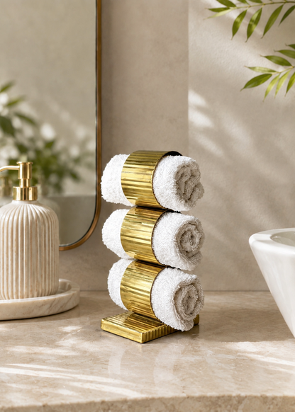 Safi Fluted Napkin Ring Holder - Gold