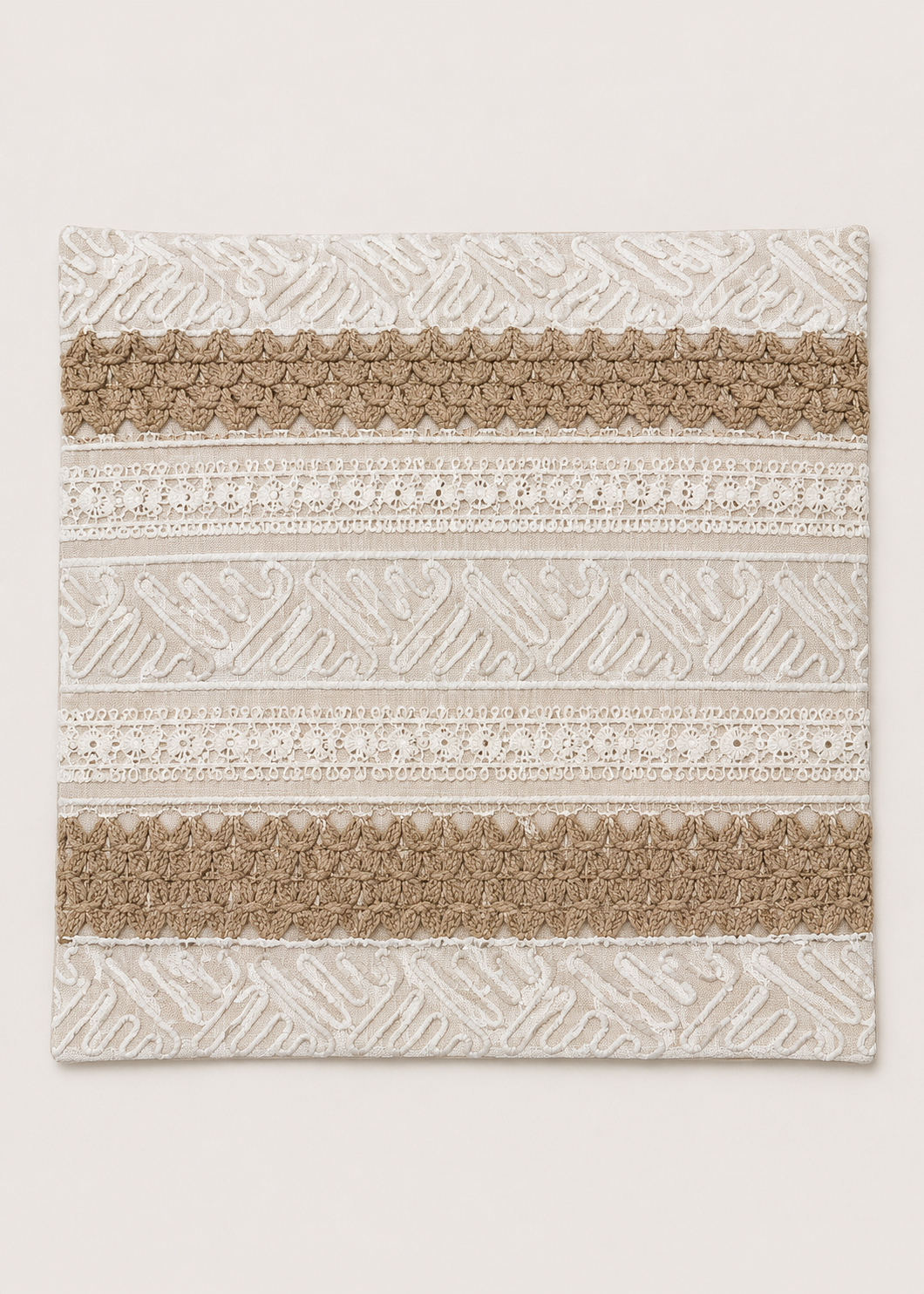 Neutral Boho Lace Cushion Cover
