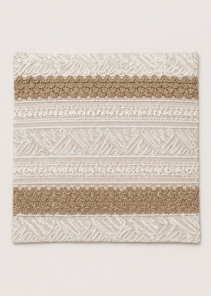 Neutral Boho Lace Cushion Cover