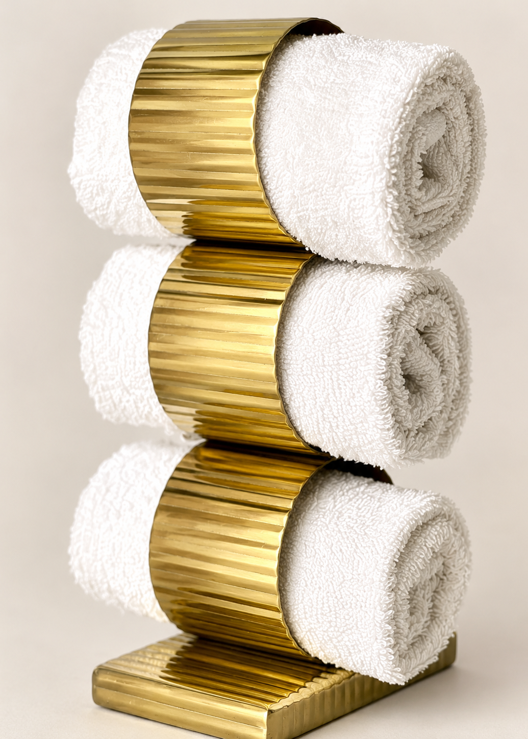 Safi Fluted Napkin Ring Holder - Gold