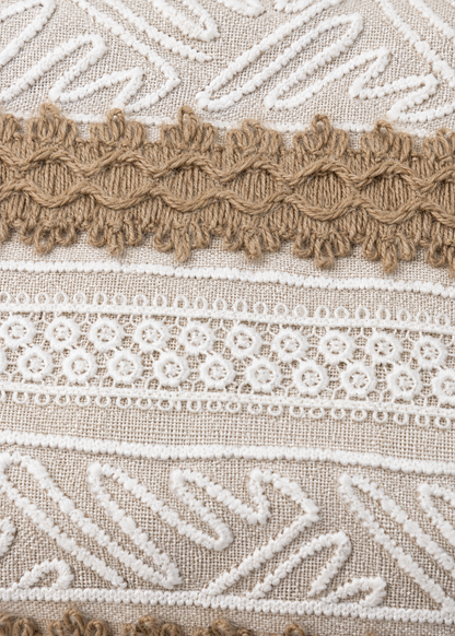 Neutral Boho Lace Cushion Cover