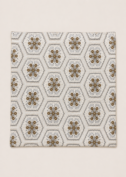 Ivory Floral Medallion Cushion Cover