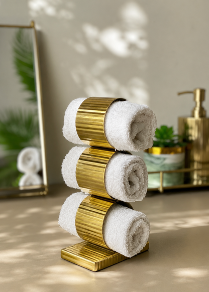 Safi Fluted Napkin Ring Holder - Gold