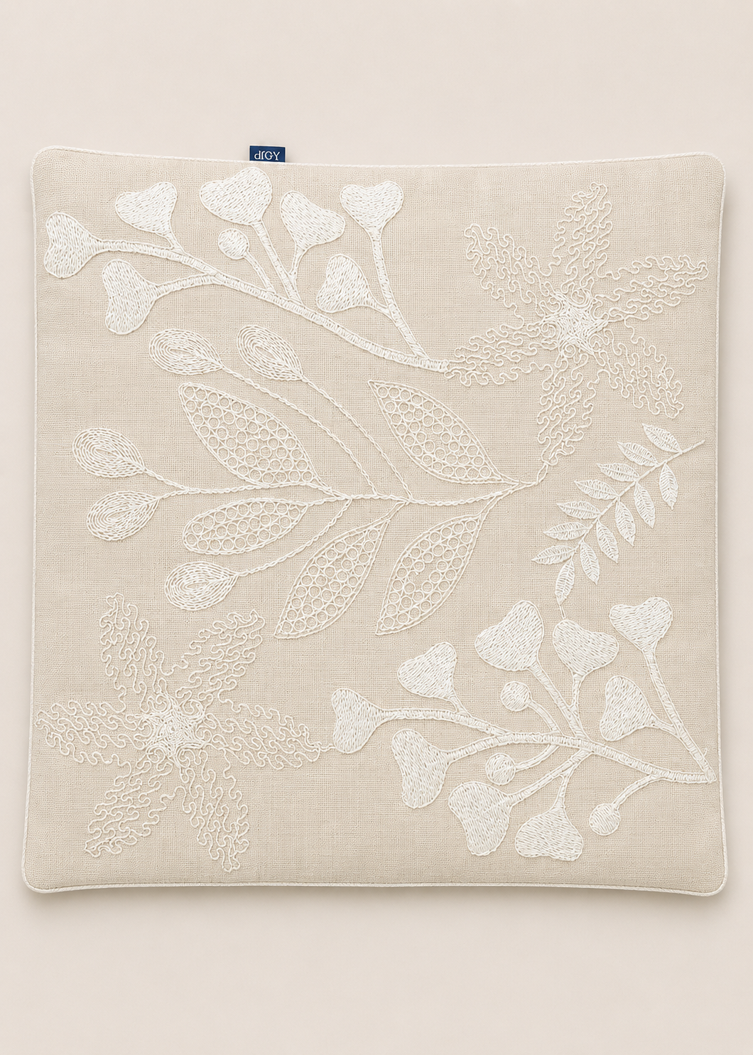 Cream Fern Cushion Cover