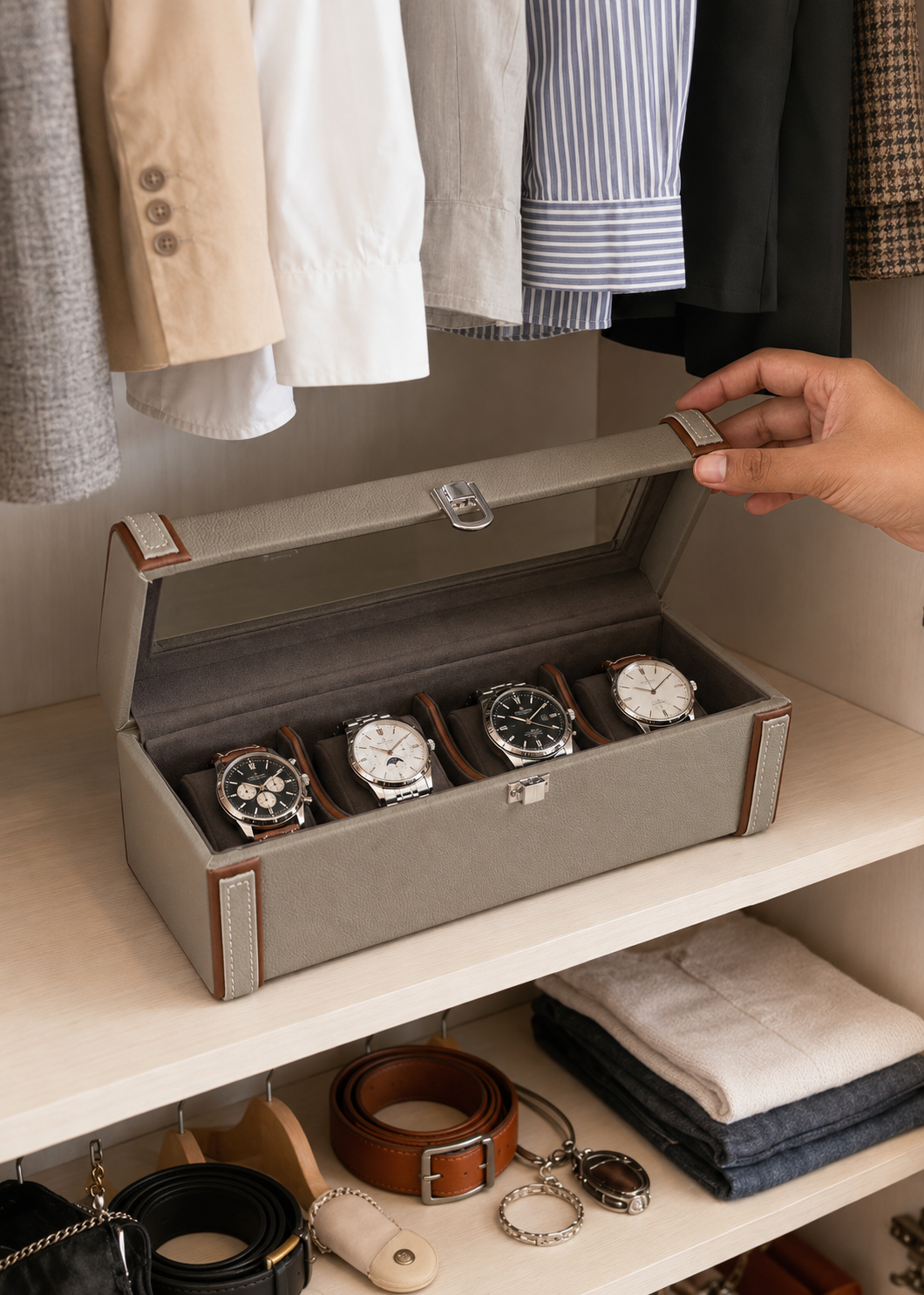 Chronos Glass-Top Watch Box
