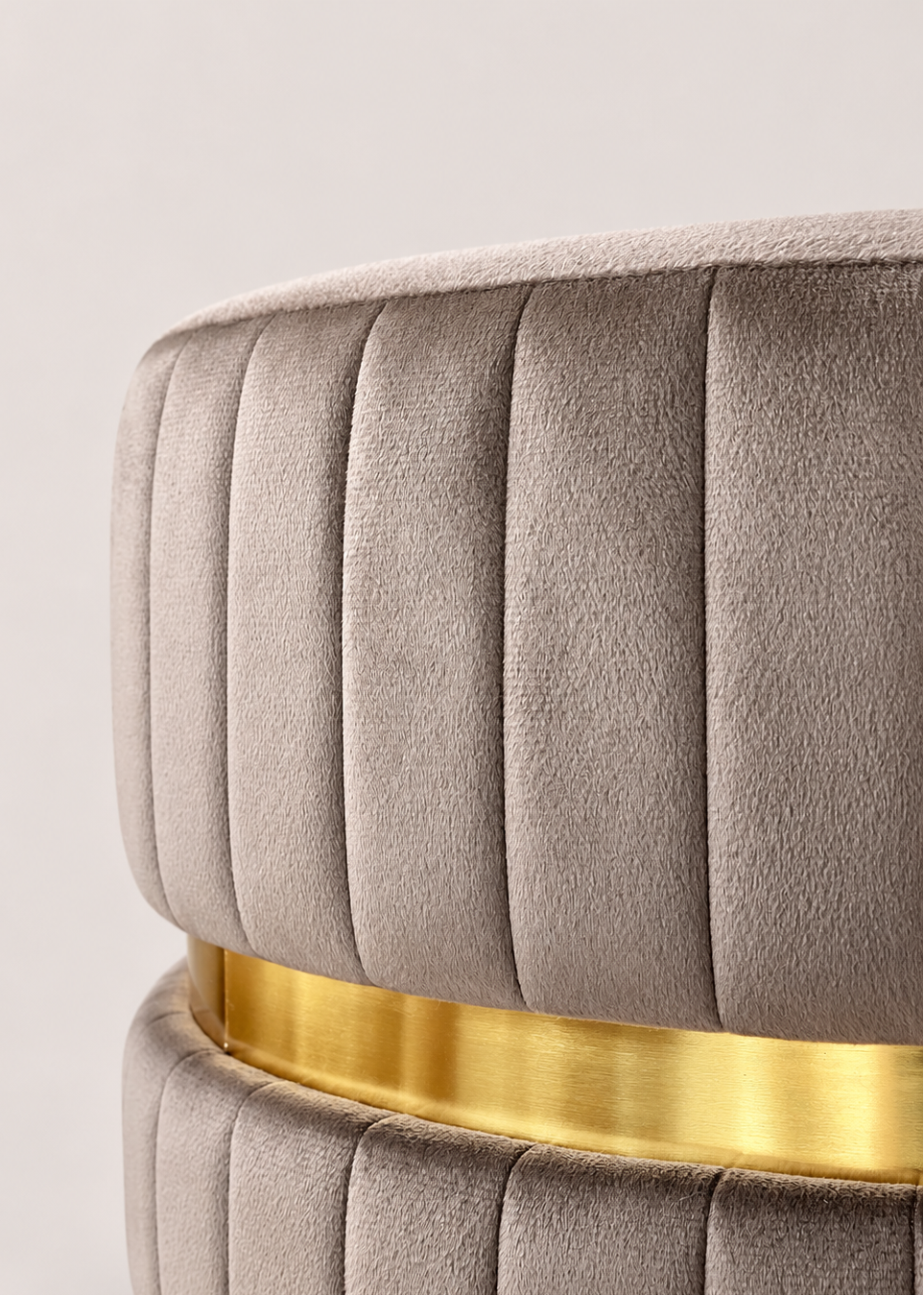 Kobe Striped Pouffe - Brown
