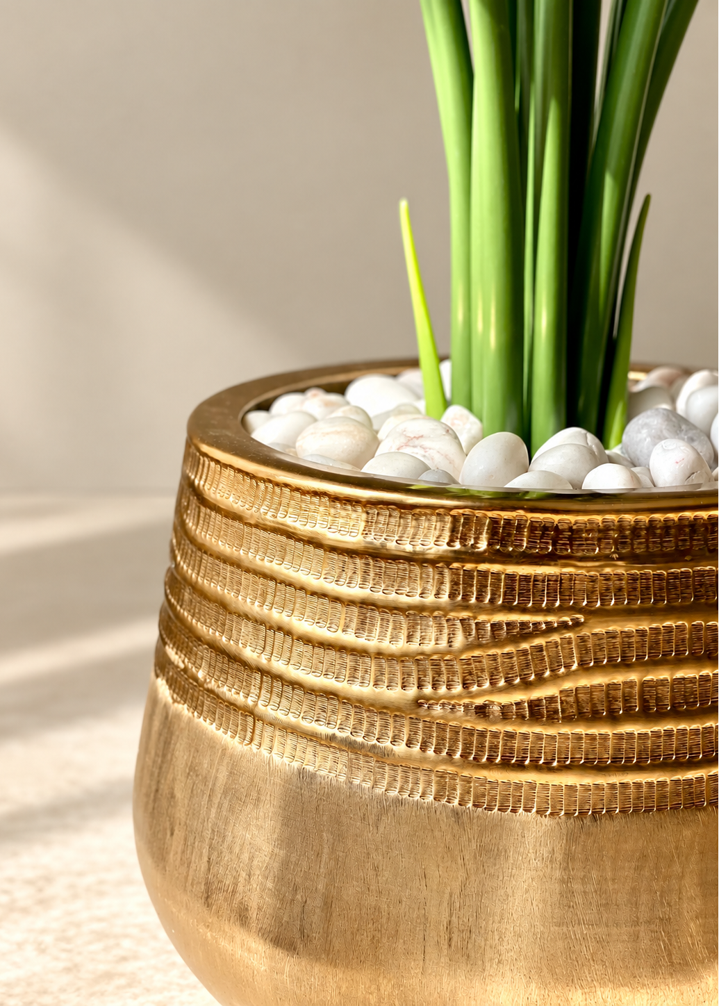 Acropolis Textured Gold Planter