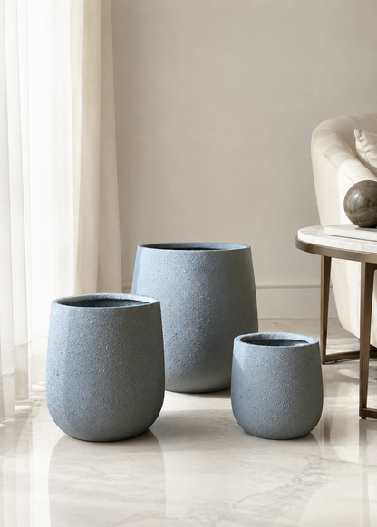 Noa Round Planters - Light Grey