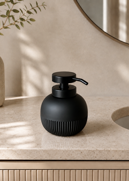 Chaton Round Bathroom Dispenser - Black
