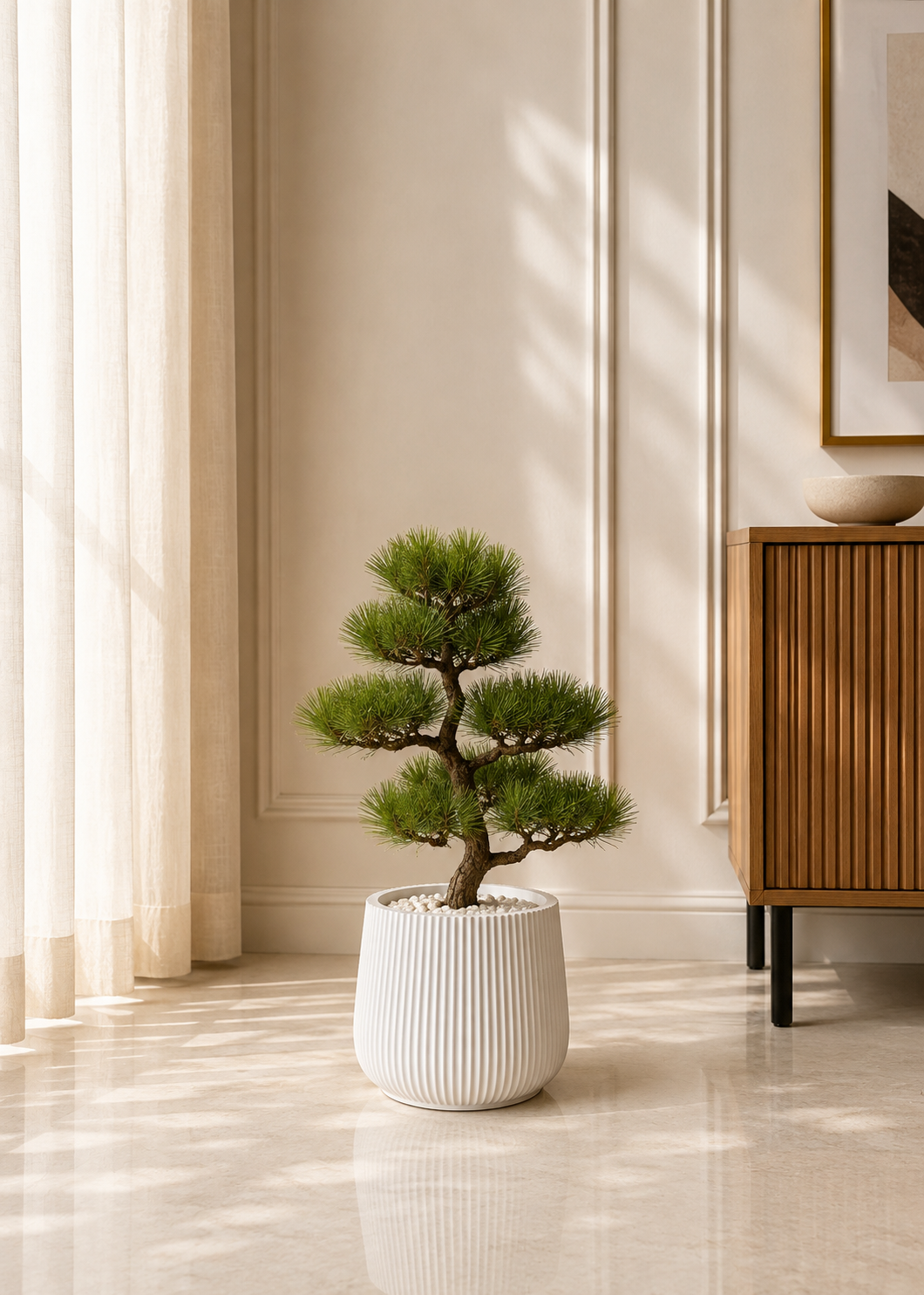 Luna Fluted Planter - White