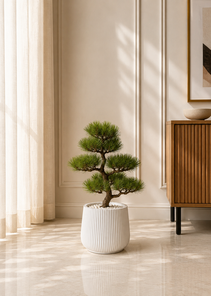 Luna Fluted Planter - White