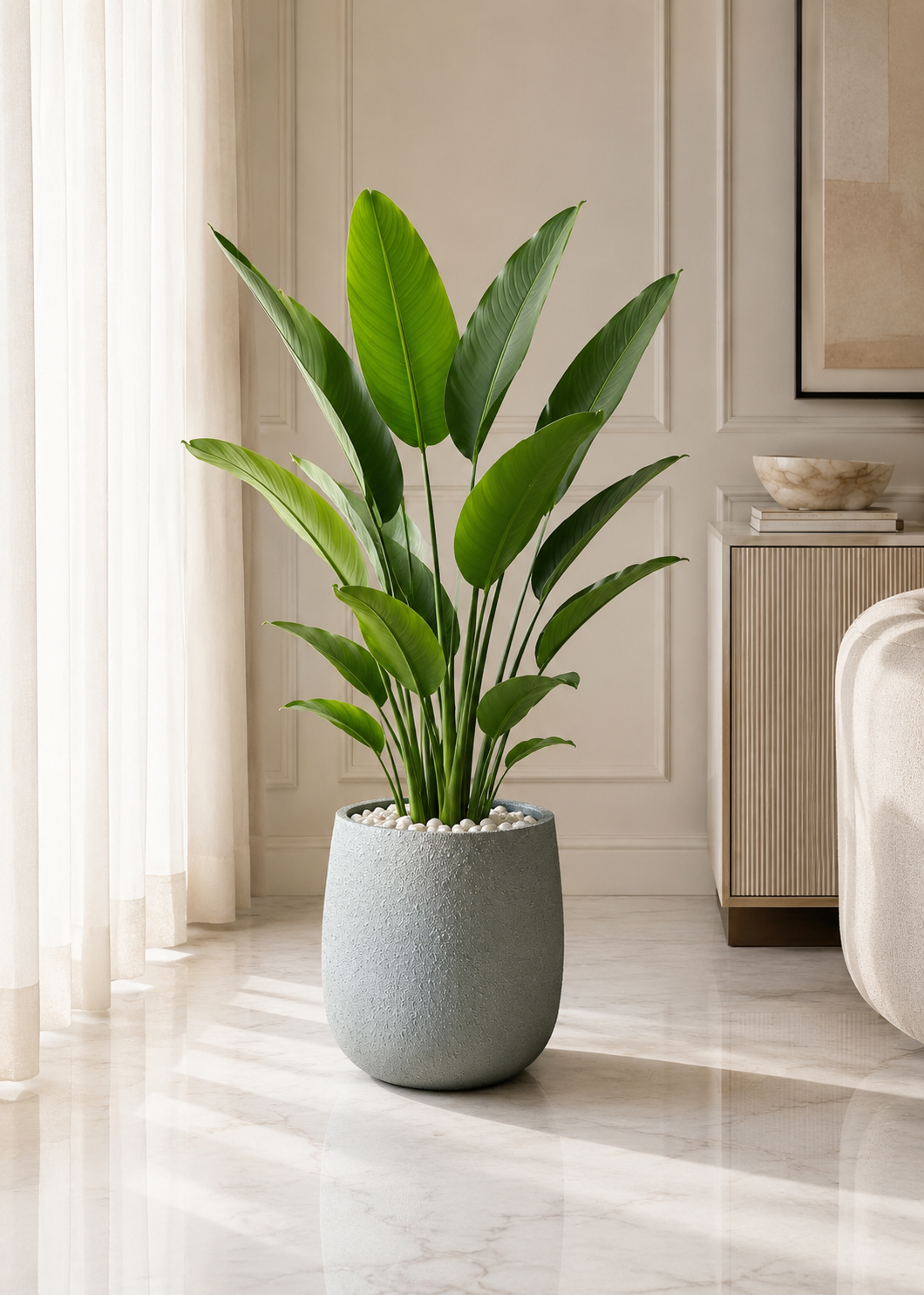Noa Round Planters - Light Grey