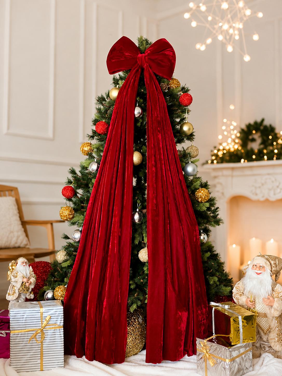 Christmas Red Bow Ornament (Large)