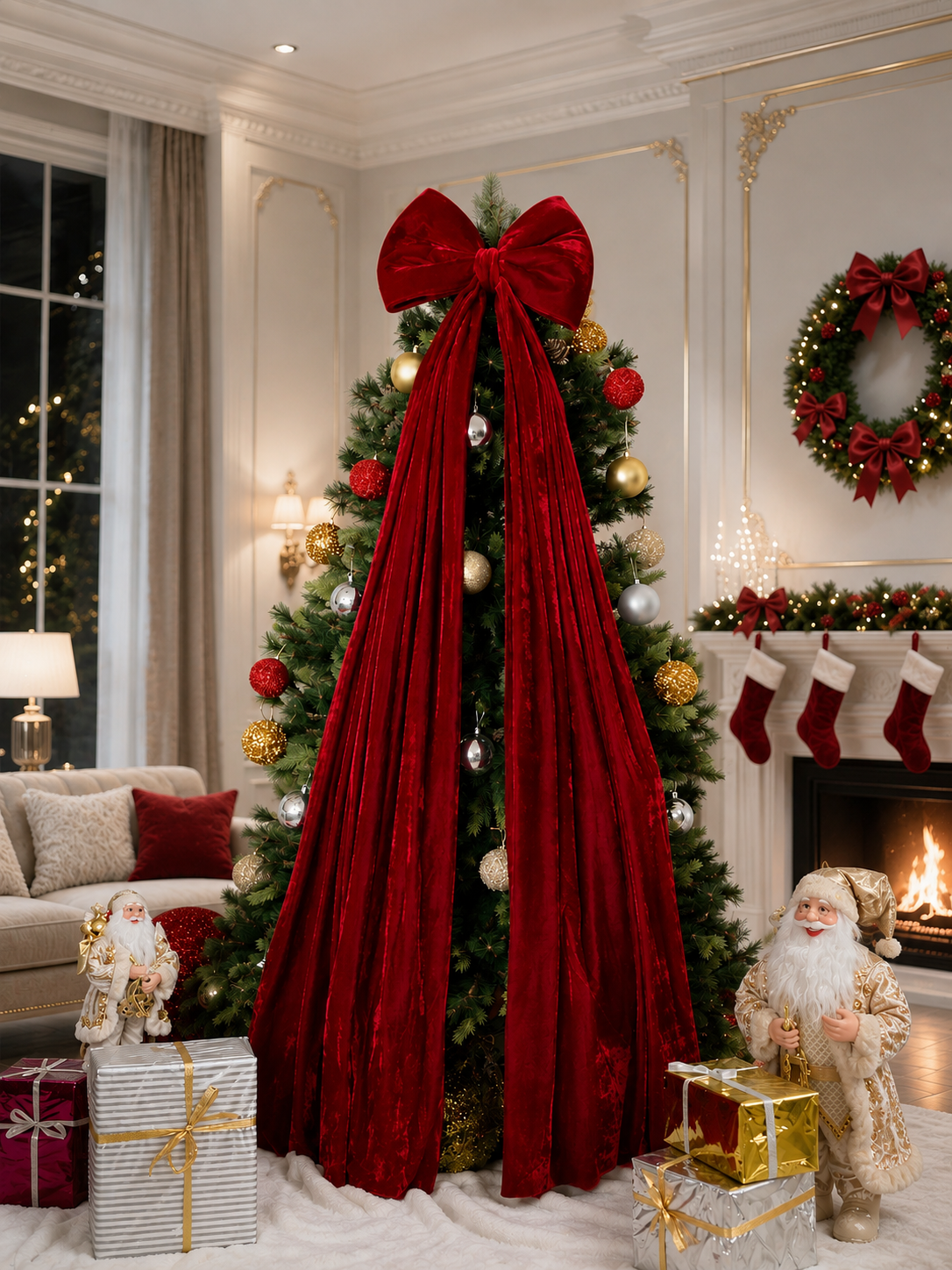Christmas Red Bow Ornament (Large)