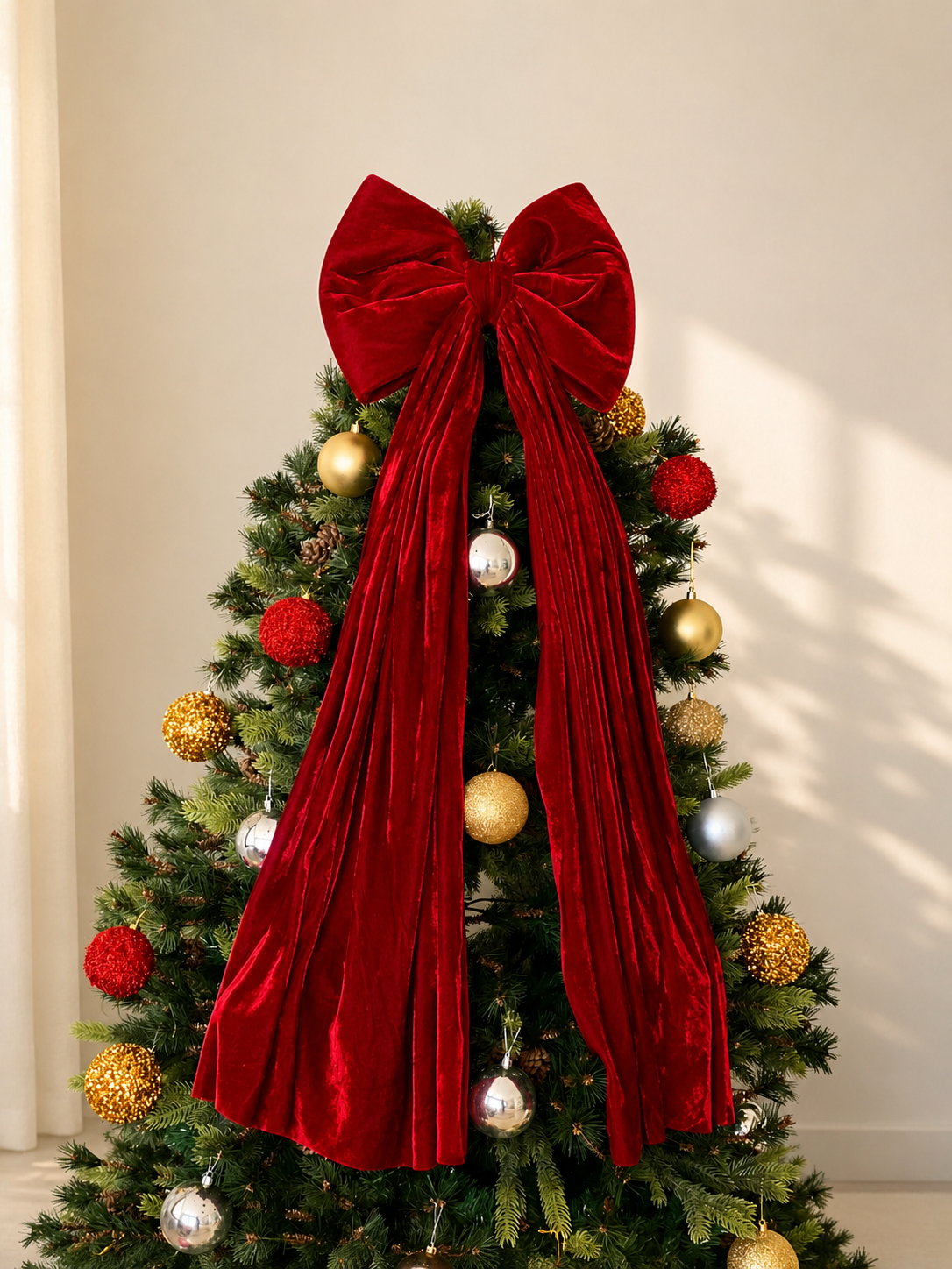 Christmas Red Bow Ornament (Medium)