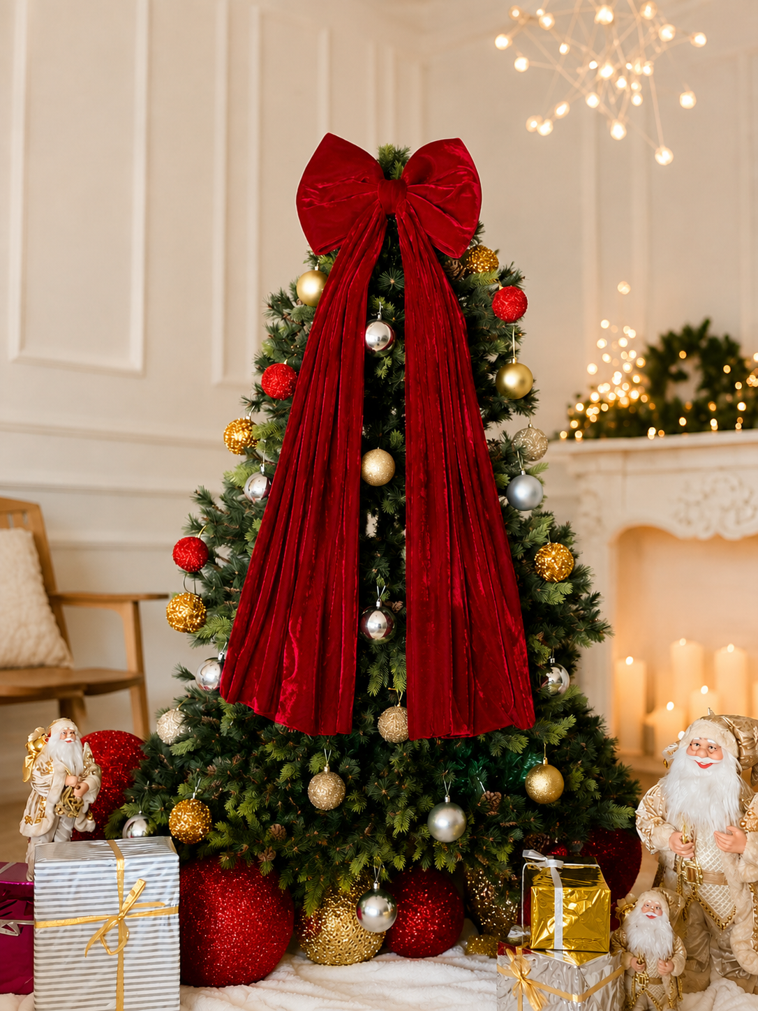 Christmas Red Bow Ornament (Medium)