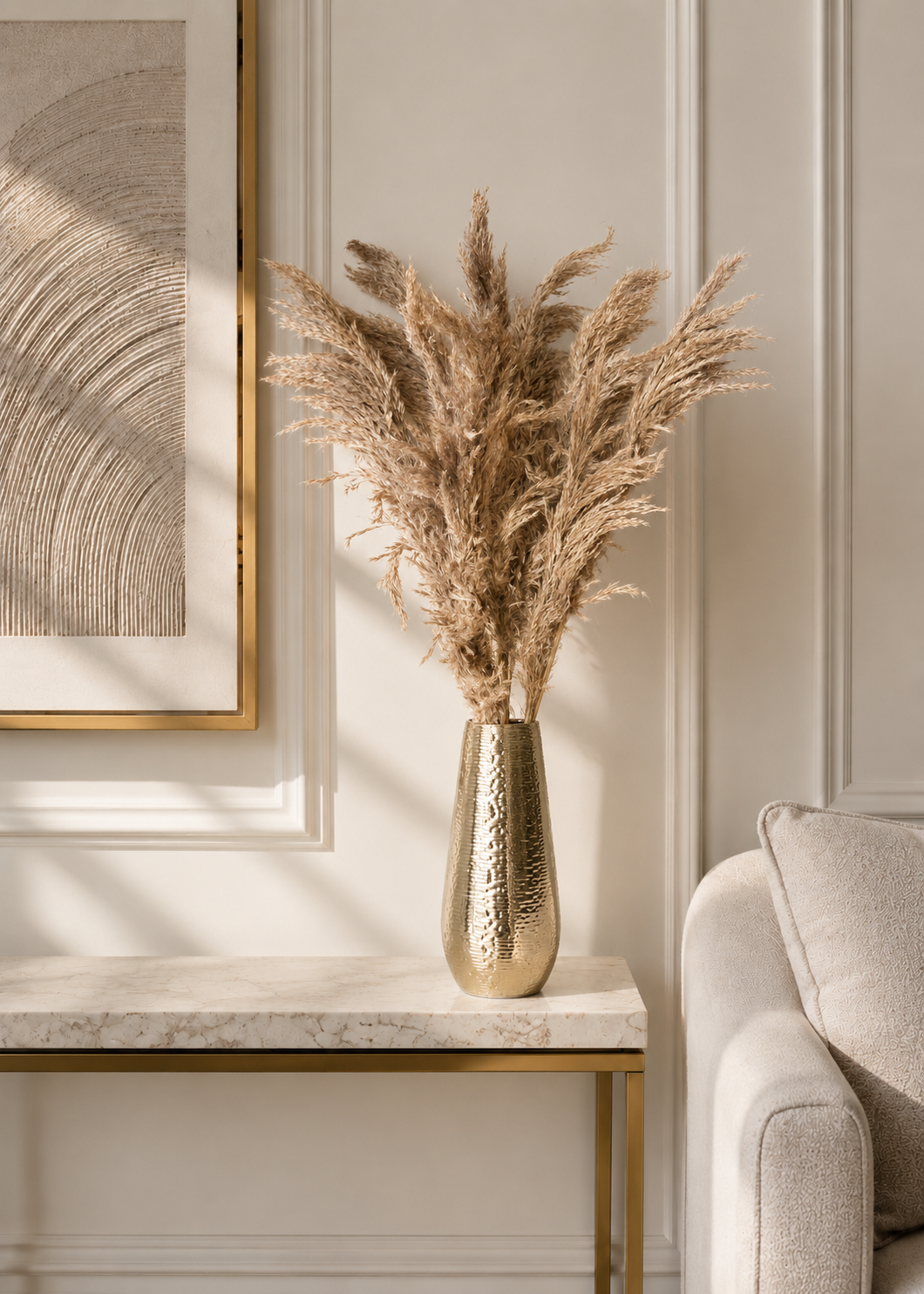 Artificial Feather Pampas Bunch - Natural