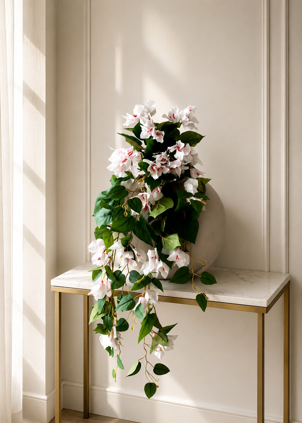 Artificial Hanging Bougainvillea Plant White - 2.5 Feet