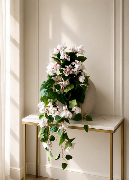 Artificial Hanging Bougainvillea Plant White - 2.5 Feet