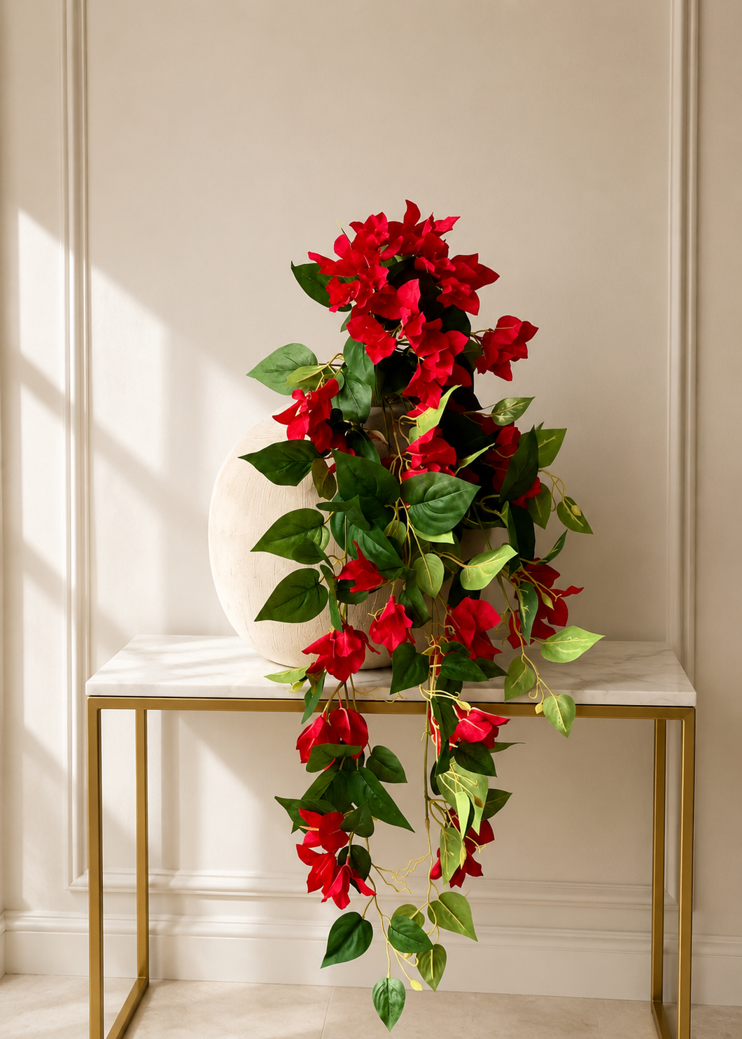 Artificial Hanging Bougainvillea Plant Red - 2.5 Feet