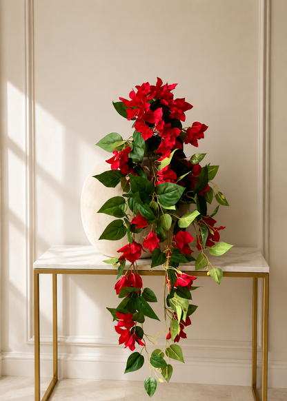Artificial Hanging Bougainvillea Plant Red - 2.5 Feet