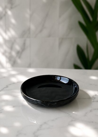 Swirl Bathroom Set – Black (Set of 3)