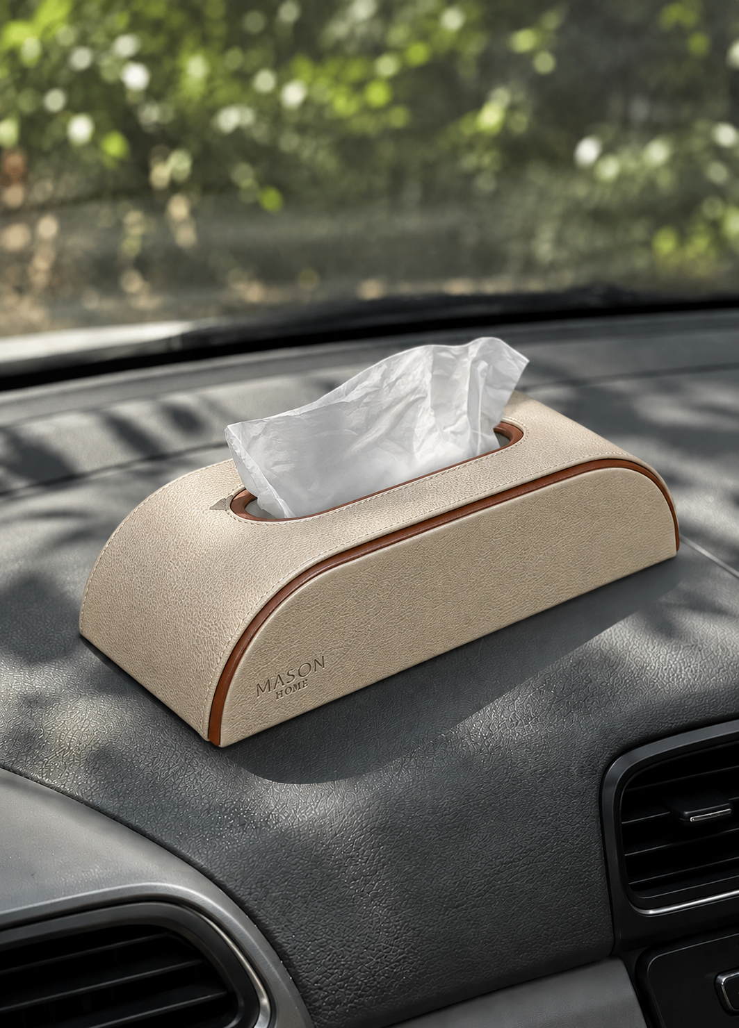 Naples Taupe Car Tissue Box