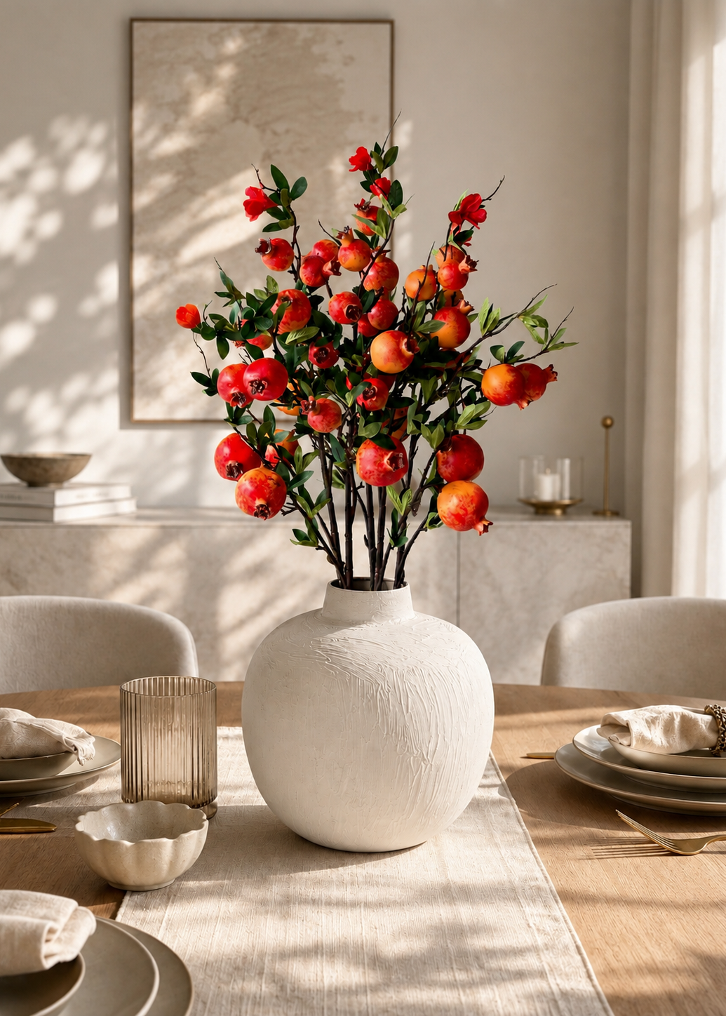 Artificial Pomegranate Stem - (Single Stem)