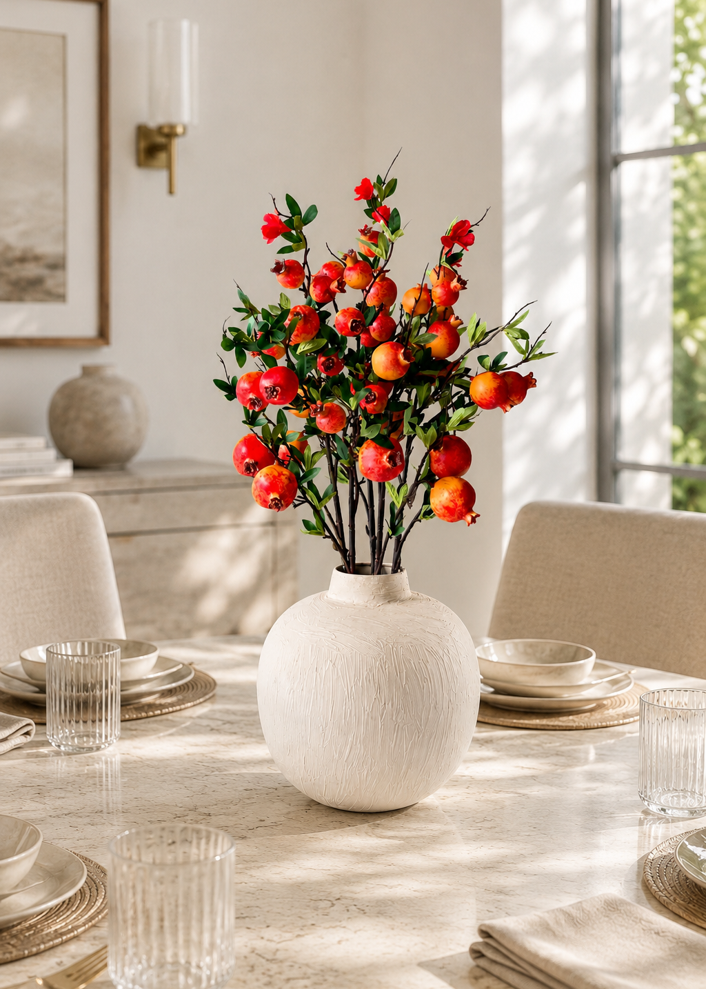 Artificial Pomegranate Stem - (Single Stem)
