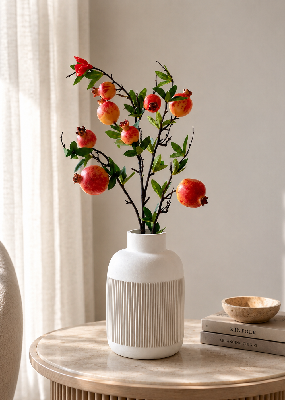 Artificial Pomegranate Stem - (Single Stem)