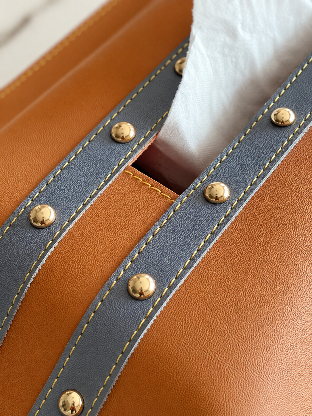 Tan &amp; Grey Tissue Cover