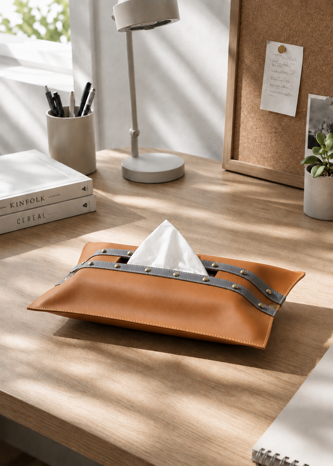 Tan &amp; Grey Tissue Cover