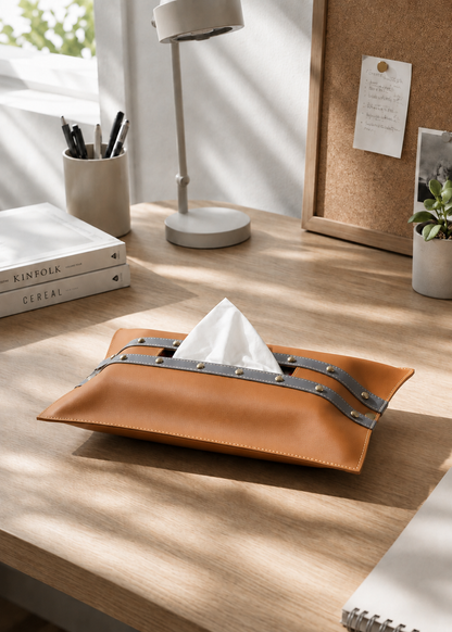 Tan &amp; Grey Tissue Cover