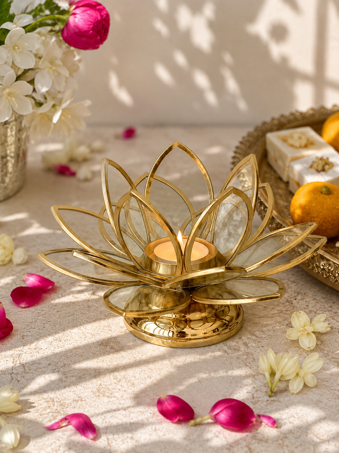 Milan Lotus Tealight Holder